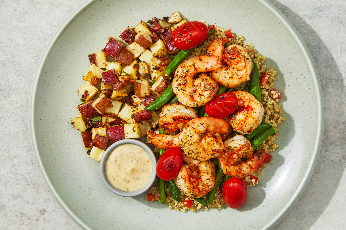 Santorini Shrimp & Kalamata Quinoa Bowl