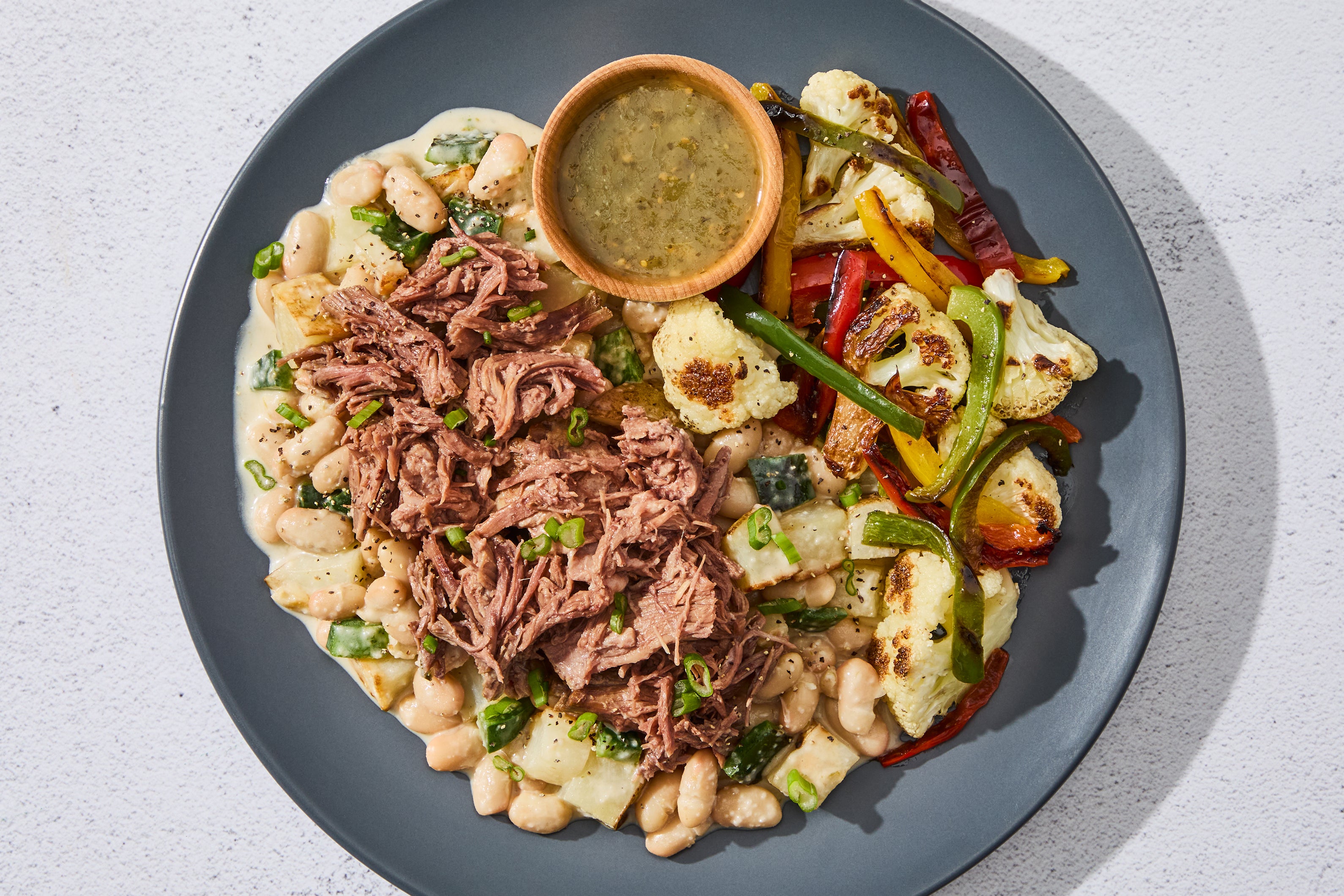 Poblano Salsa Shredded Beef & Potato Stew