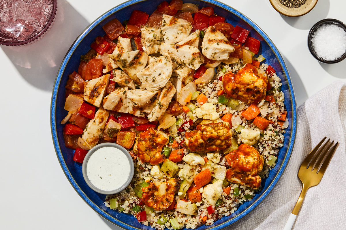 Buffalo-Style Chicken No-Heat Bowl