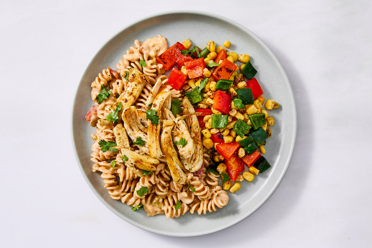 Green Chile Queso & Chicken Thigh Fusilli