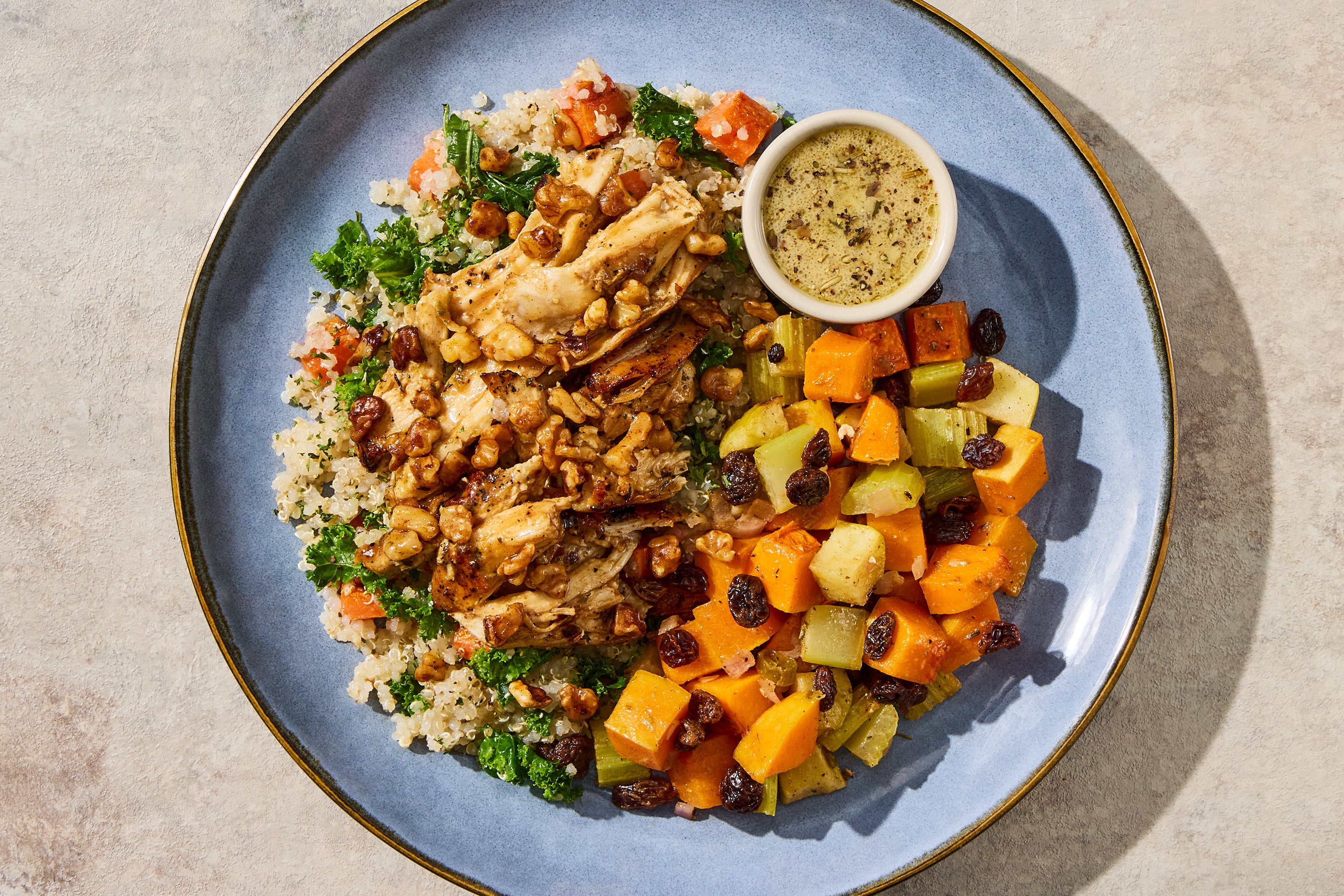 Walnut Herb Chicken Quinoa Bowl