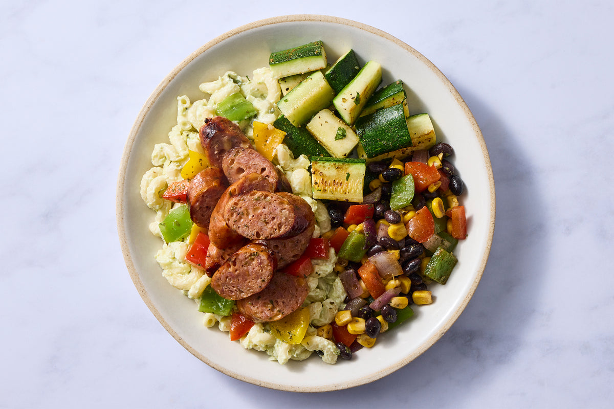Bison-Pork Sausage & Poblano Mac