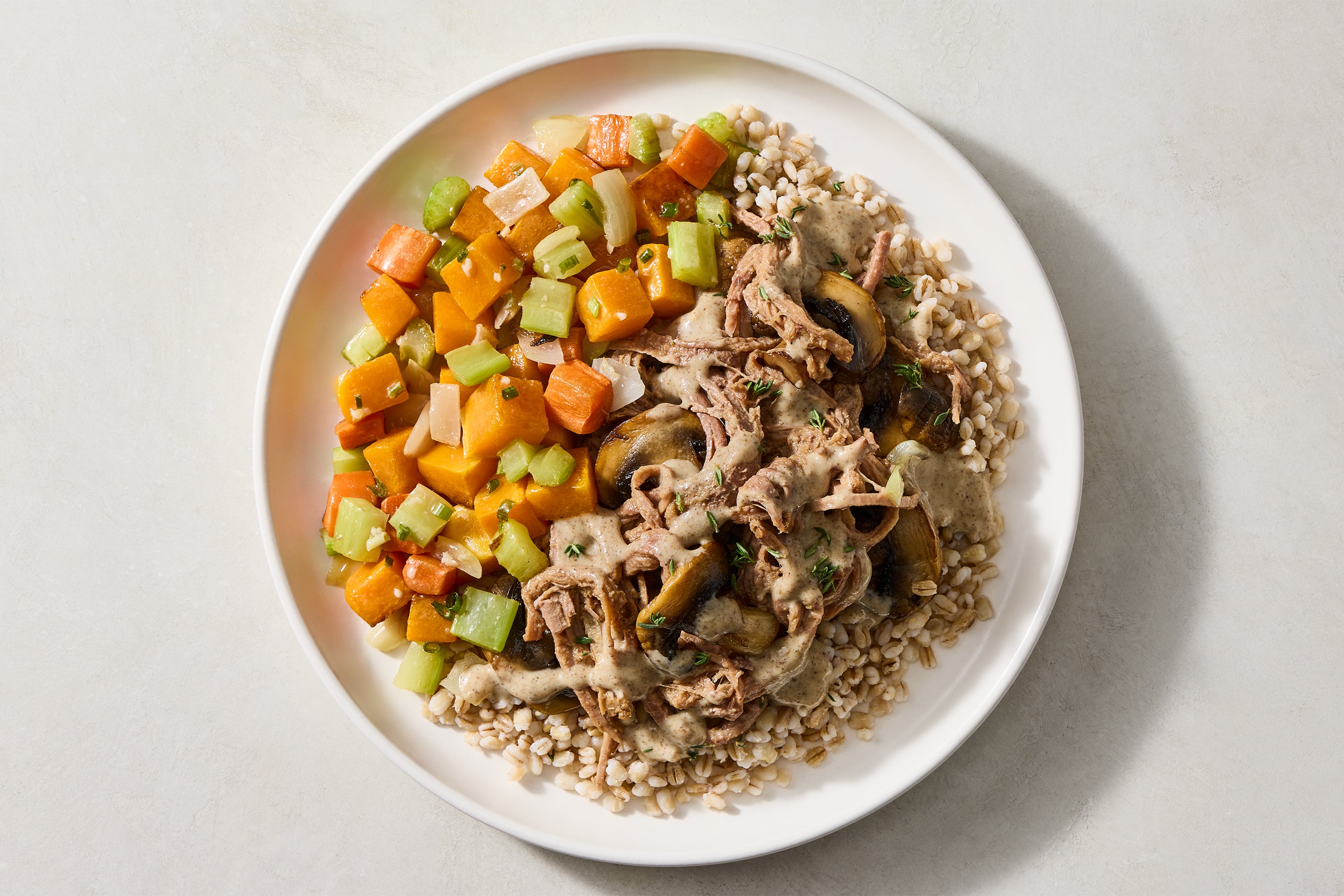 Mushroom Herb Shredded Beef & Barley