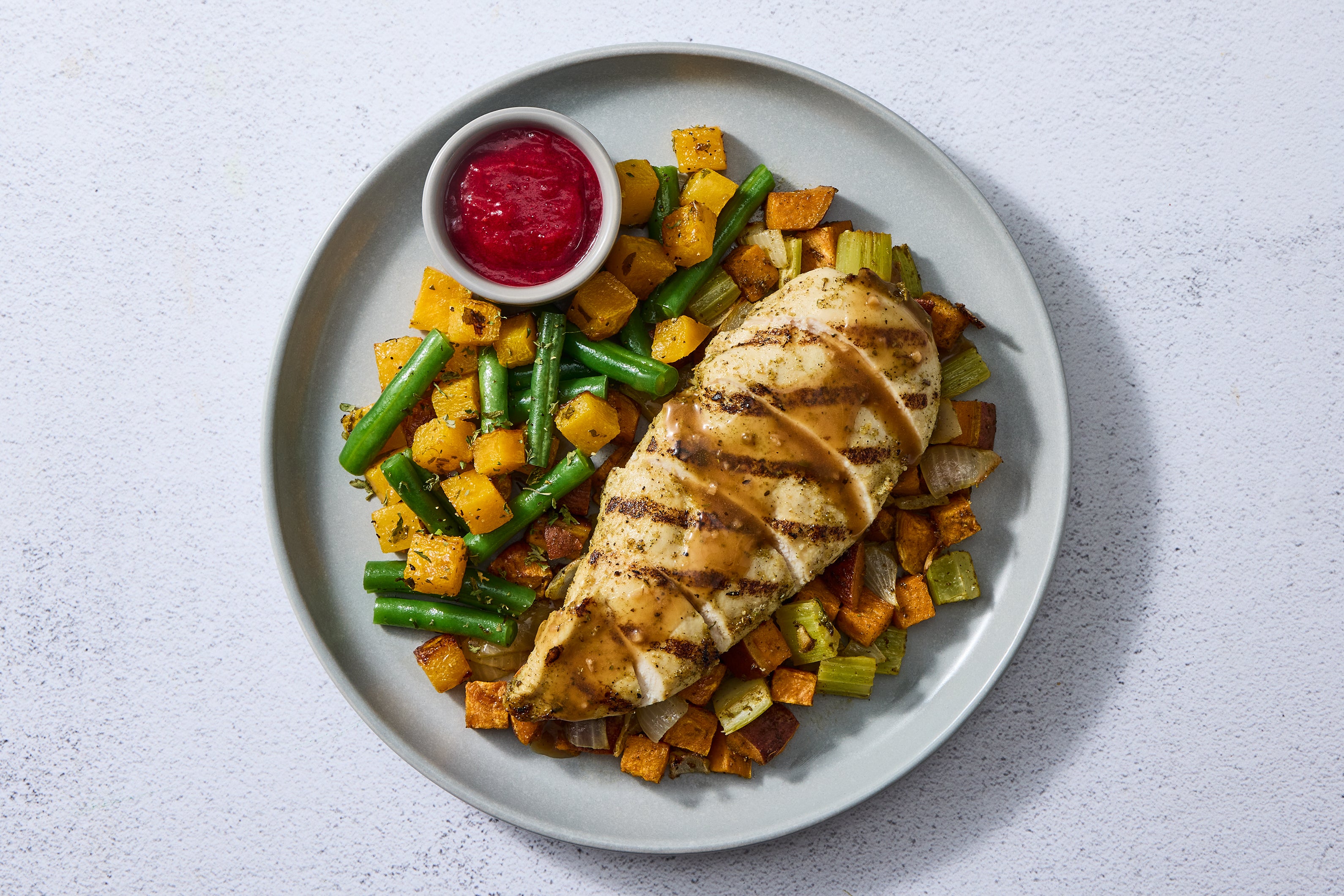 Herb-Roasted Chicken & Cranberry Sauce