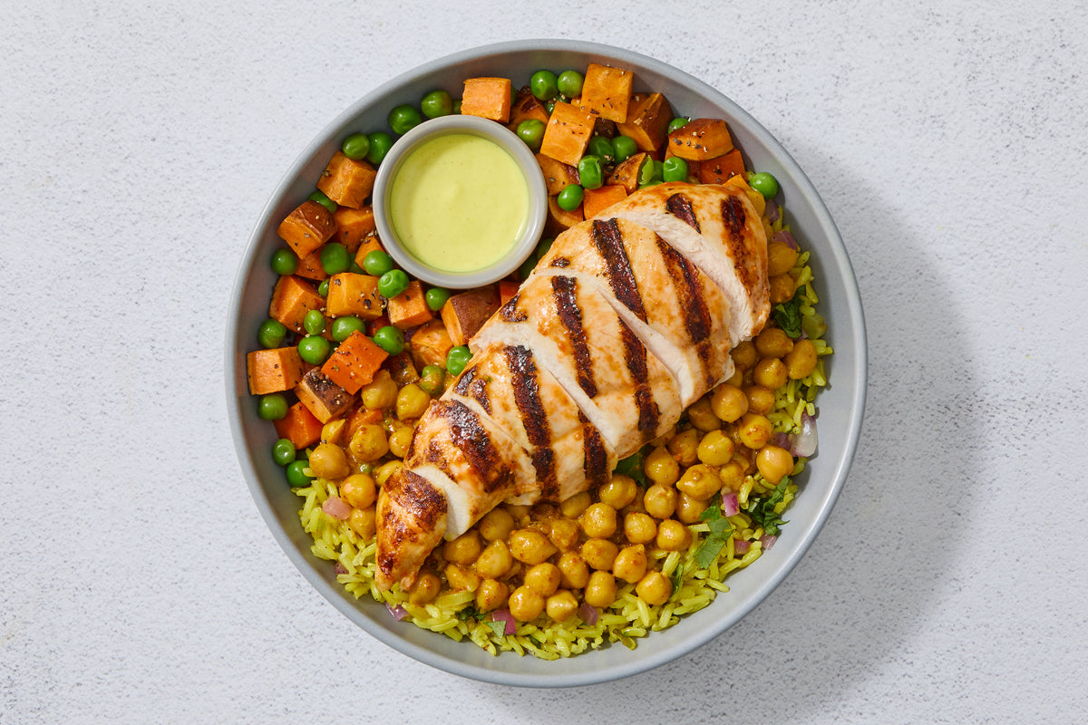Curry Yogurt Chicken & Chickpea Rice