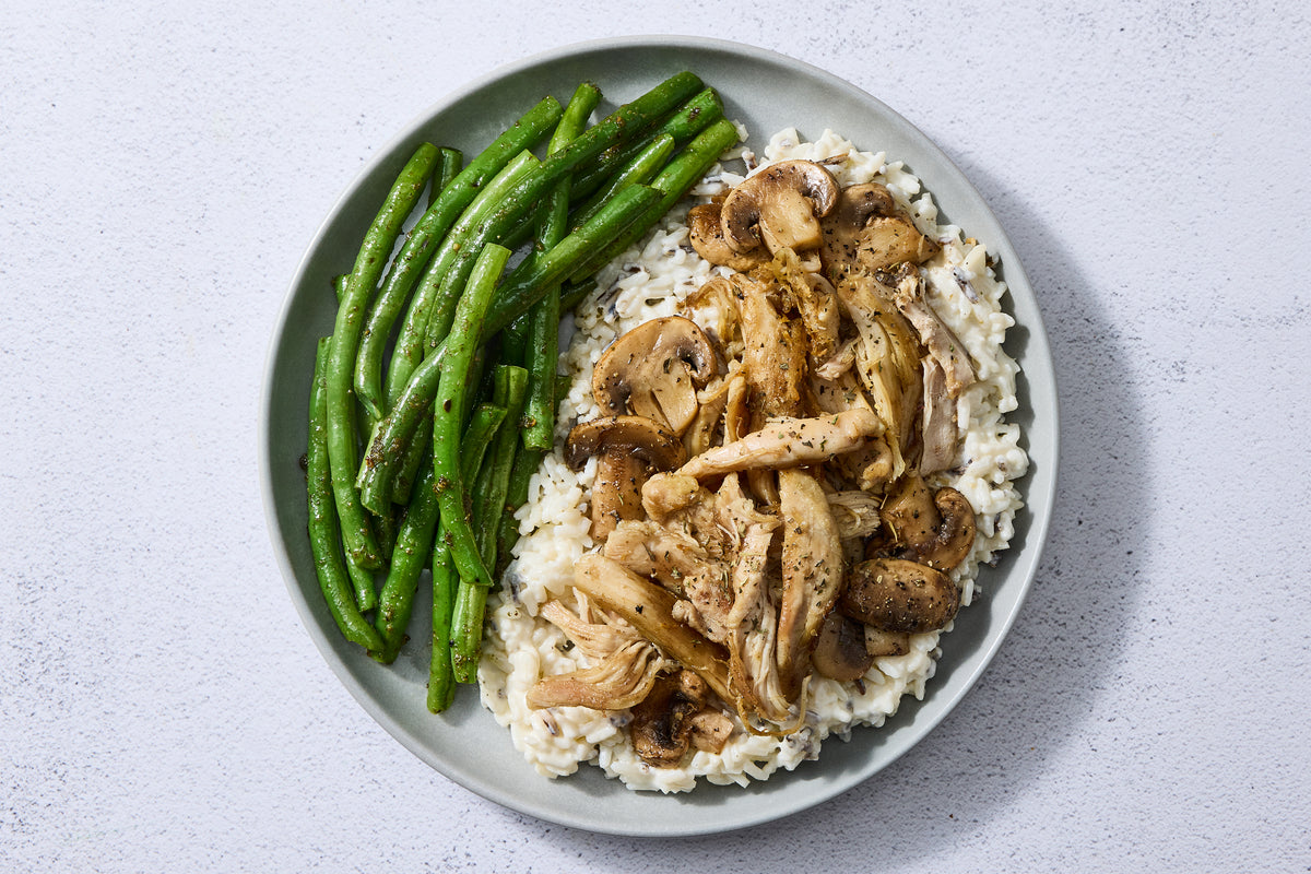 Mushroom Chicken Thighs & Wild Rice