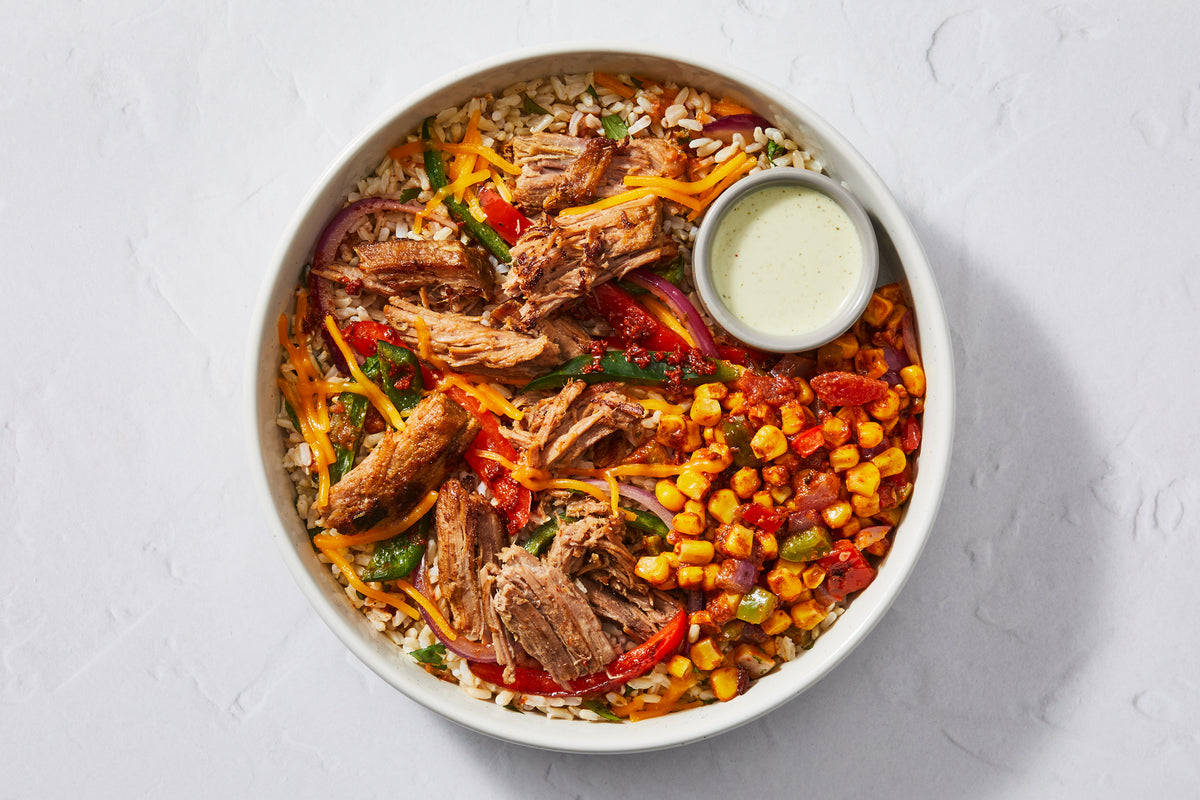 Cheddar & Poblano Shredded Beef Bowl