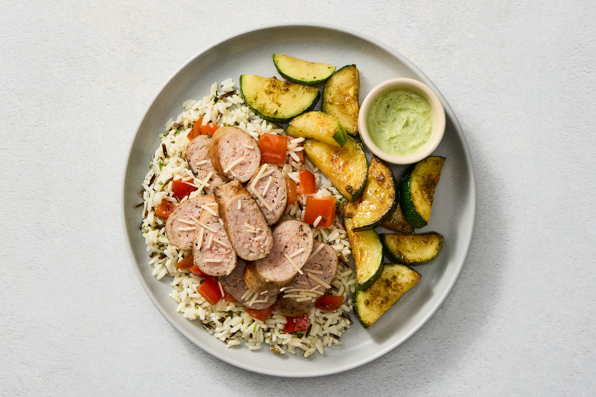 Pesto Cream Italian Sausage & Rice