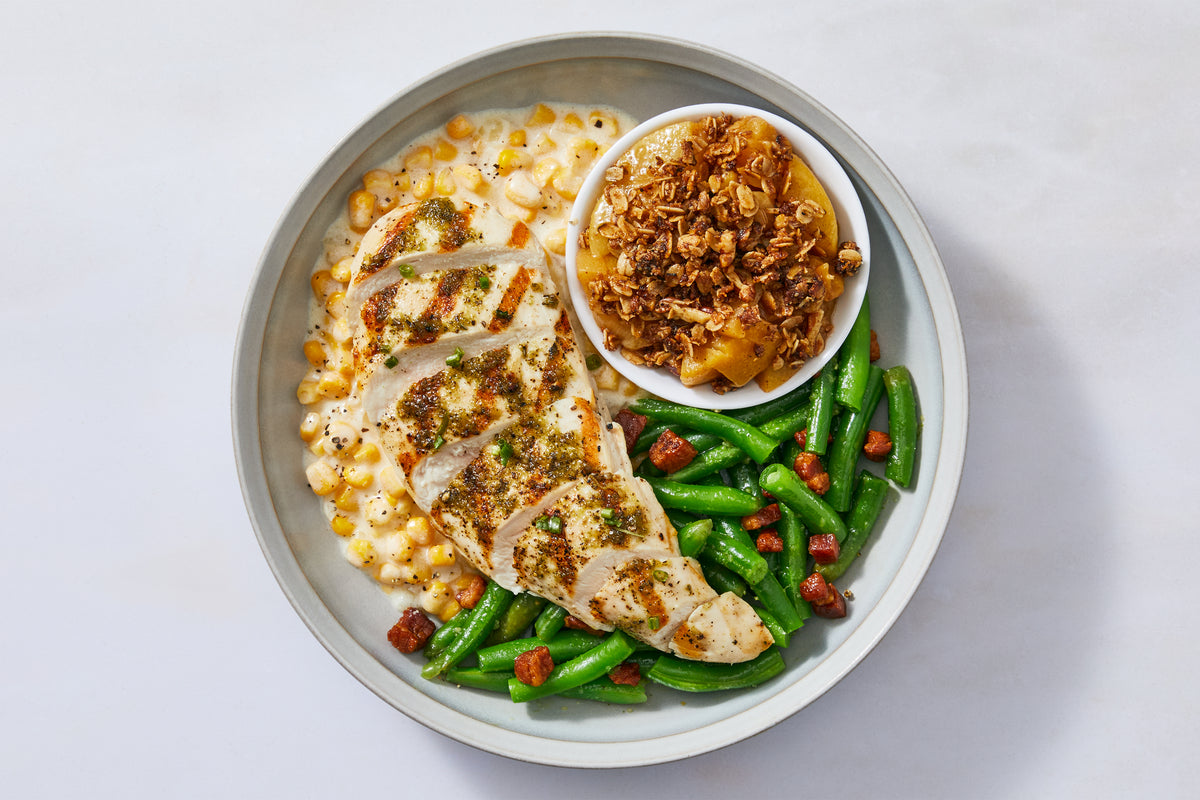 Garlic-Herb Chicken & Creamed Corn