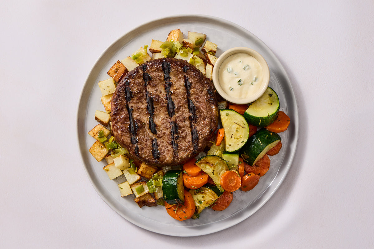 White Cheddar Truffle & Leek Burger