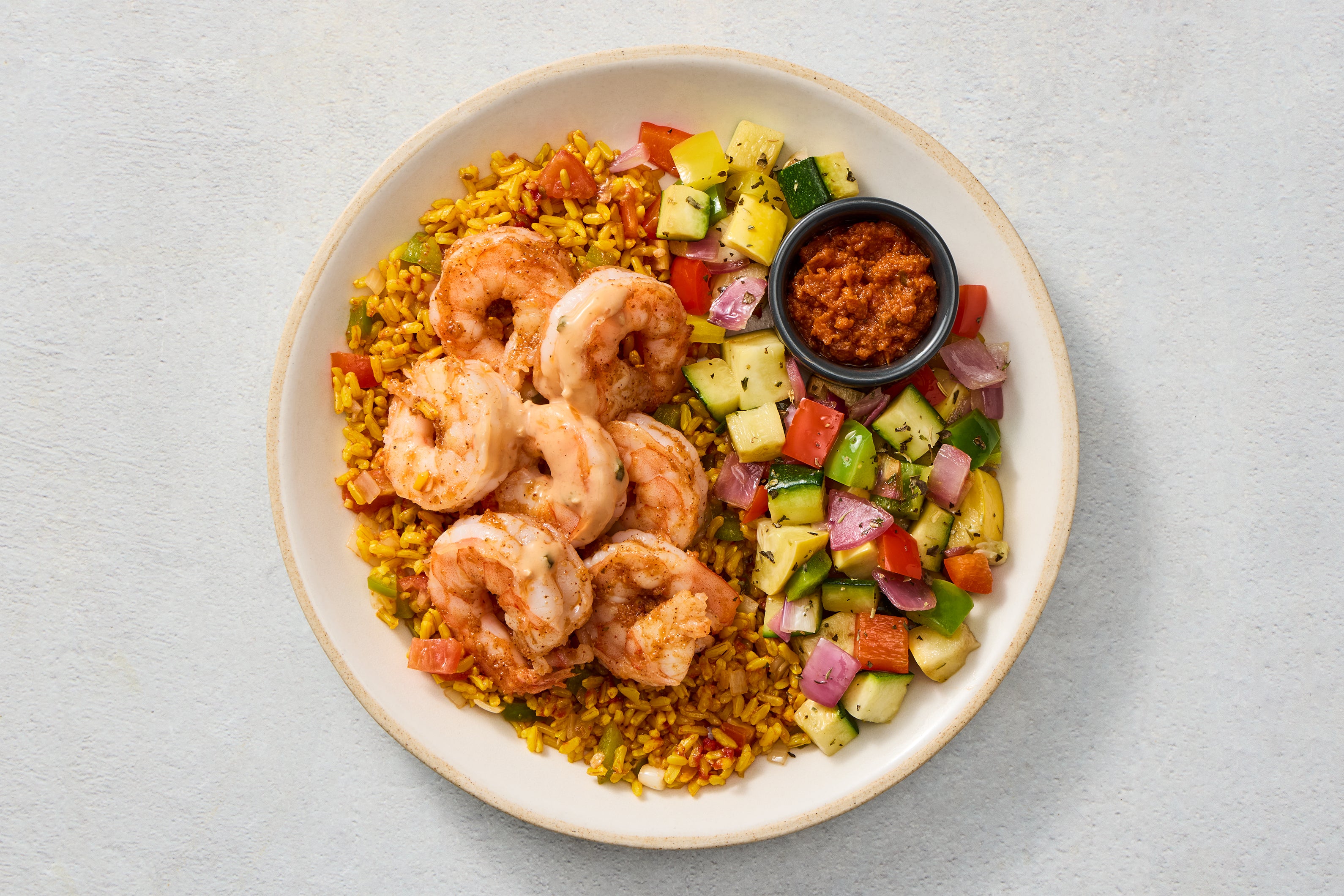 Spanish Red Pepper Pesto Shrimp