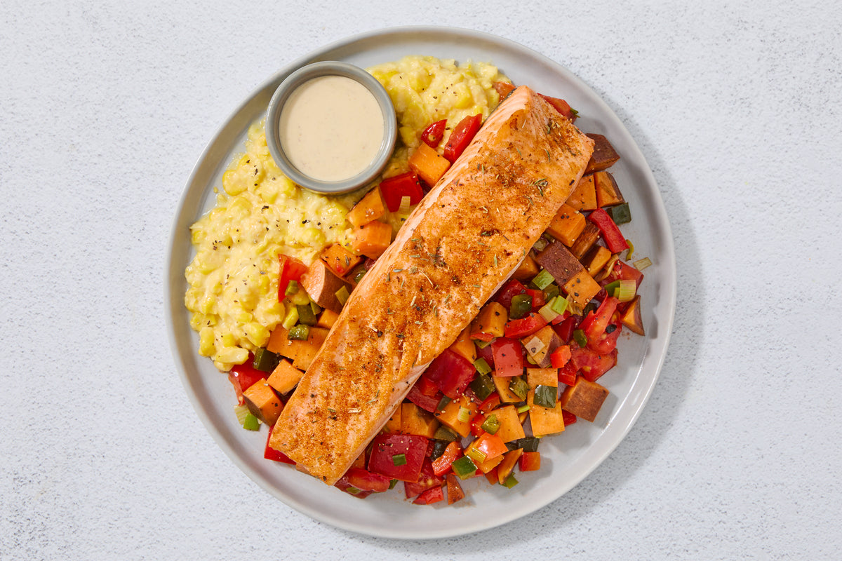 Salmon Remoulade & Creamed Corn