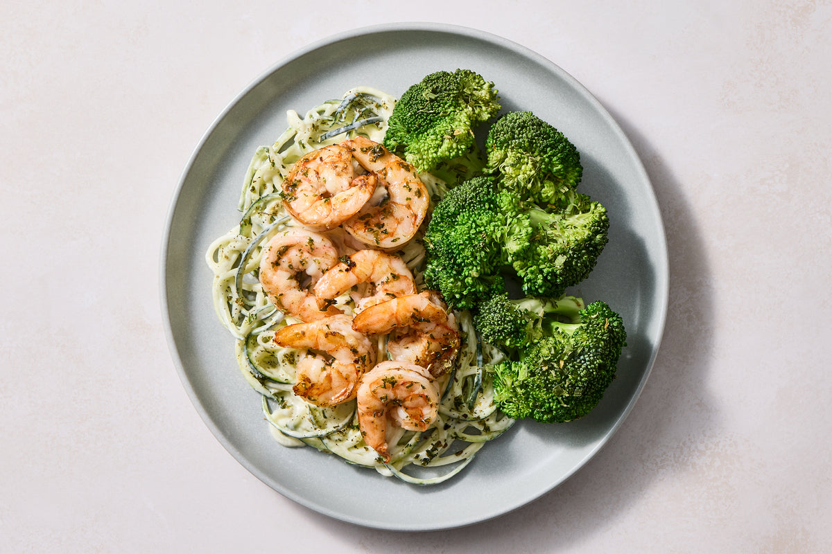 Parmesan Cream Shrimp & Zucchini Noodles