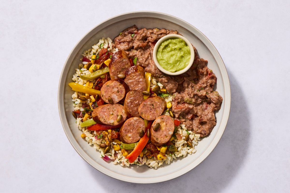 Bison-Pork Sausage Burrito Bowl