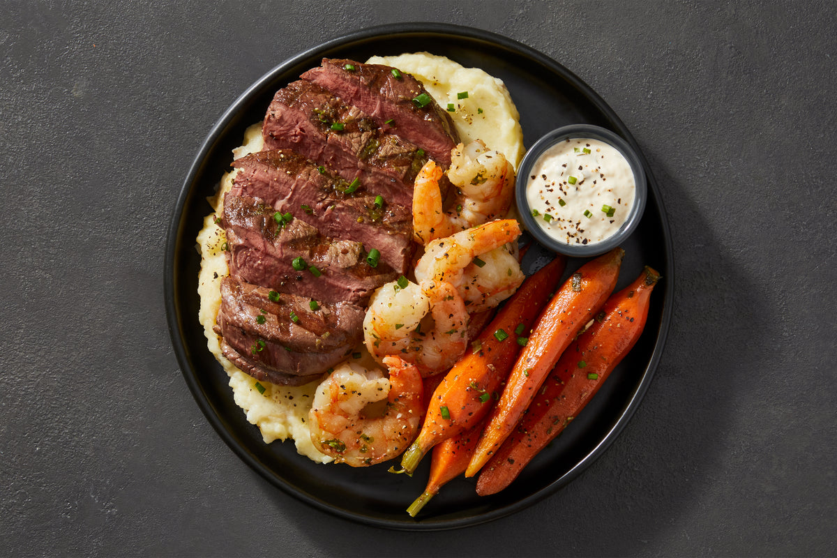 Horseradish Filet Mignon & Shrimp
