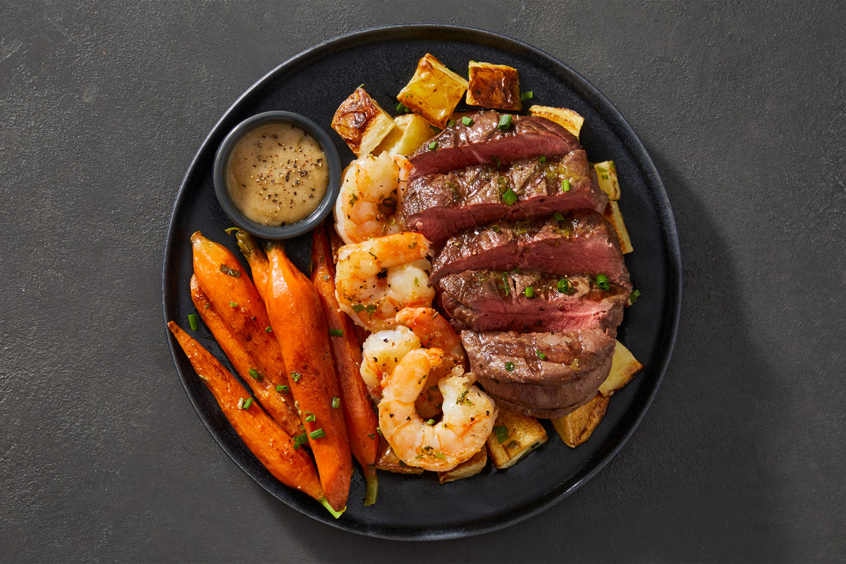 Tarragon Butter Filet Mignon & Shrimp