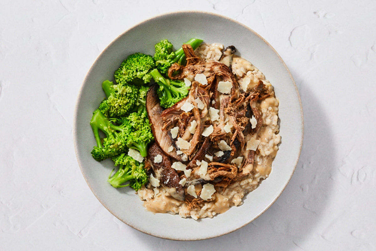 Truffle Mushroom Shredded Beef Risotto