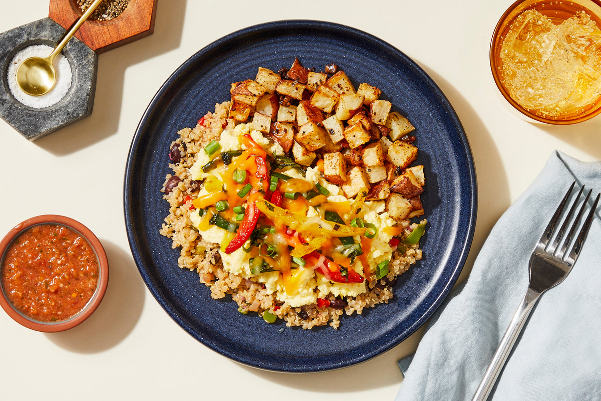 Southwestern Scrambled Eggs & Quinoa Breakfast Bowl