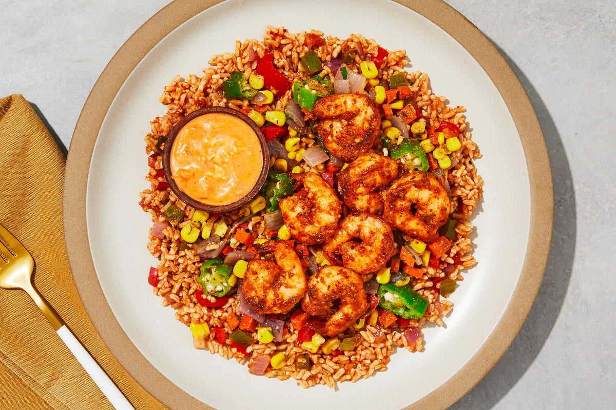 Blackened Shrimp & Cajun Gravy