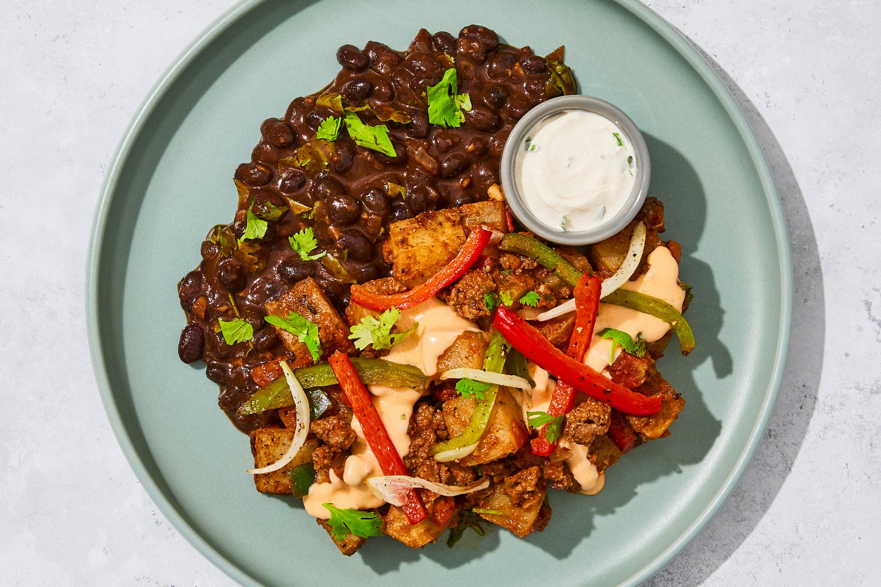 Green Chile Queso Chorizo Skillet