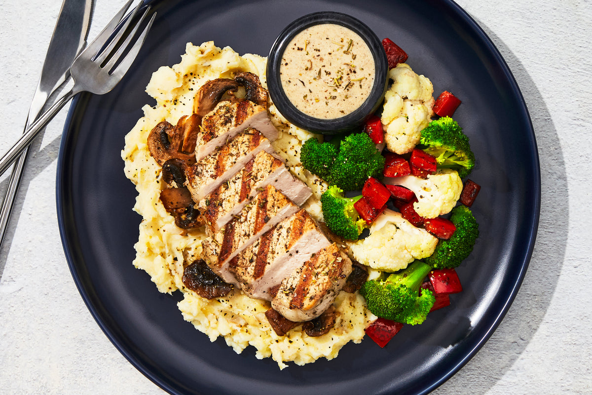 Mushroom & Onion Cream Pork Chop