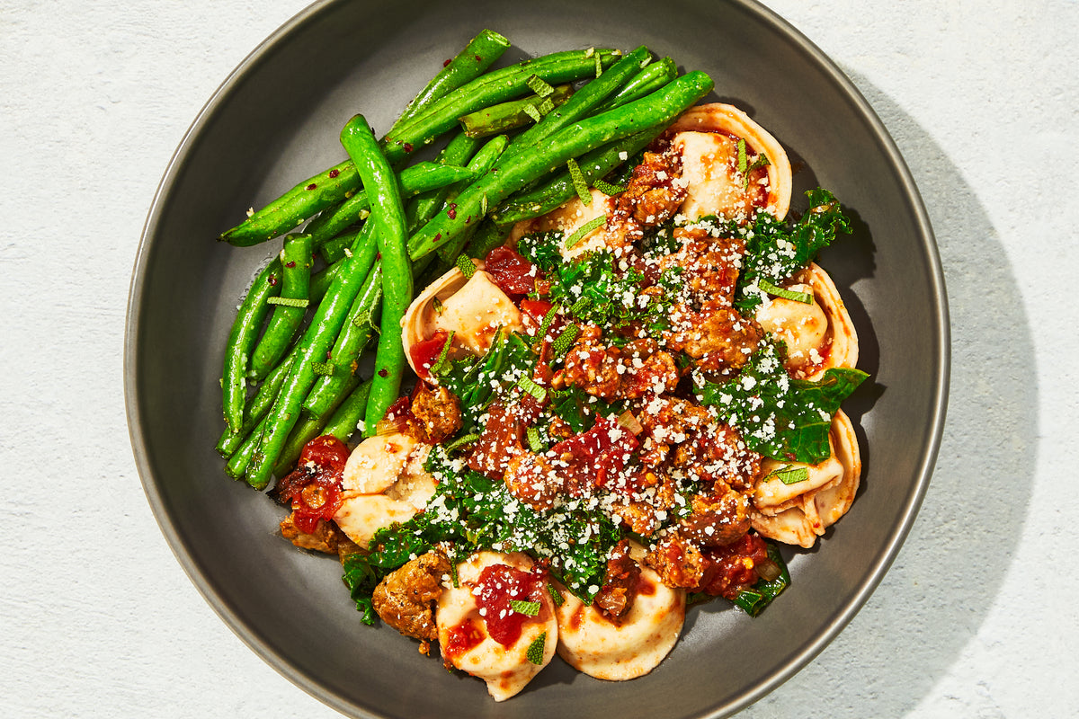 Four-Cheese Tortellini & Italian Sausage Pizzaiola